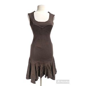 ZACPOSEN Women Size 8 Mermaid Trumpet Dress Cap Sleeve Turk Coffee Stretchy  26P